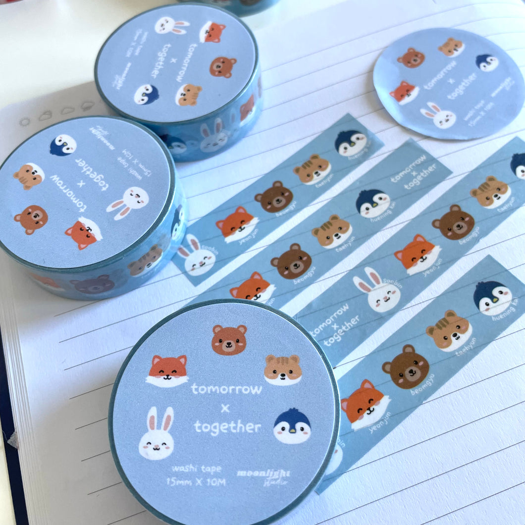 TXT animal emoji washi tape